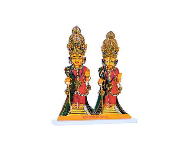 Akshar Purushottam Maharaj Foil(Acrylic & Stand: Large) - Retail Maharaj