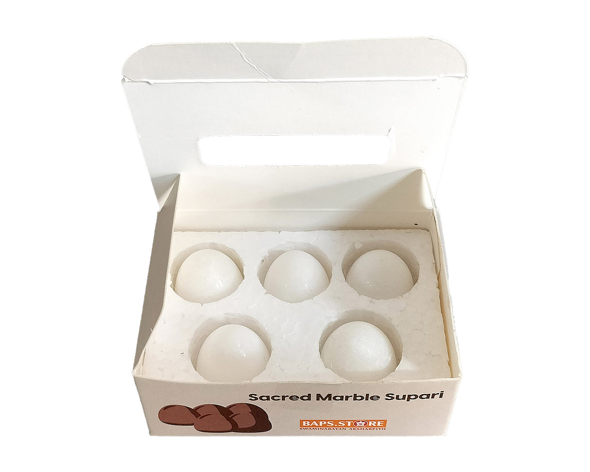 Sacred Marble Supari - White (5 pcs) - Retail Maharaj