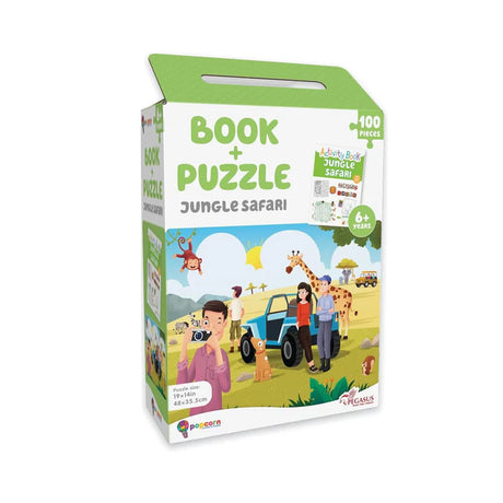 Jungle Safari - Book + 100 Piece Jigsaw Puzzle - Retail Maharaj