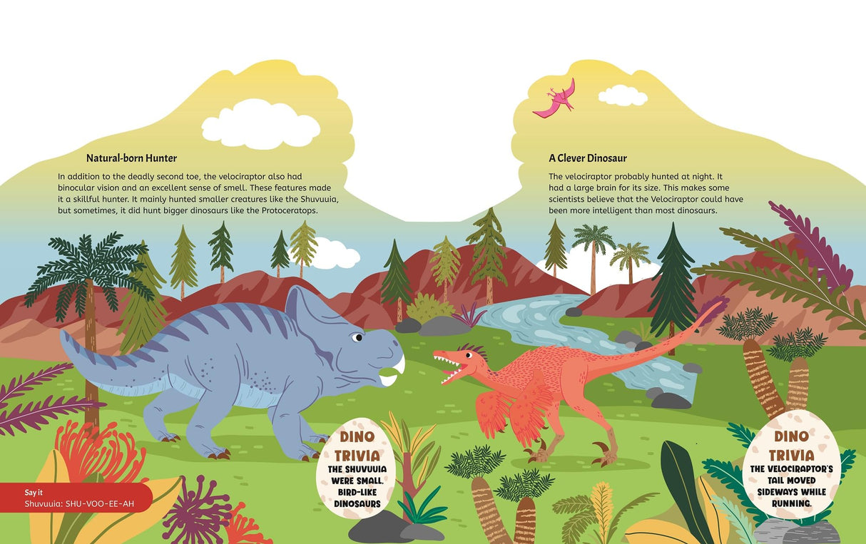 Set of 4 Children Dinosaur Encyclopedia Die Cut Books for 5+ | Dinopedia- T REX, DIPLODOCUS,TRICERATOPS,VELOCIRAPTOR - Retail Maharaj