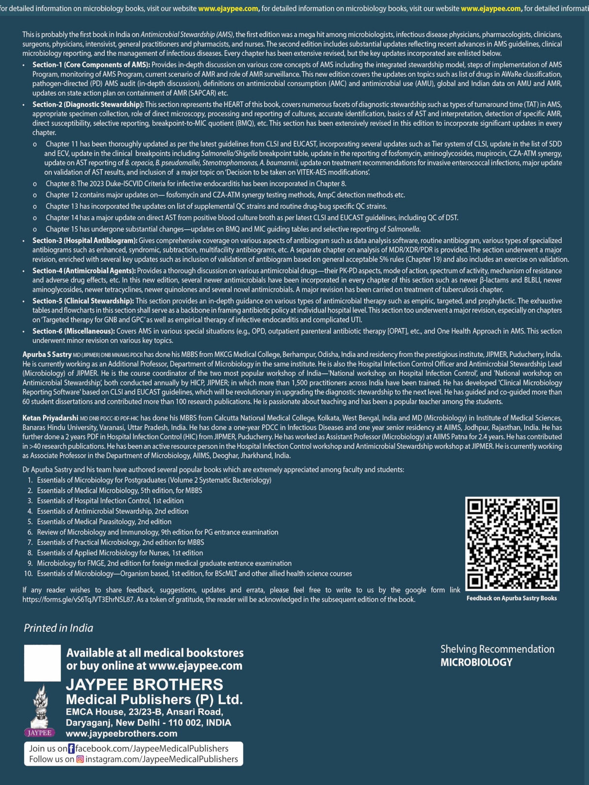 ESSENTIALS OF ANTIMICROBIAL STEWARDSHIP