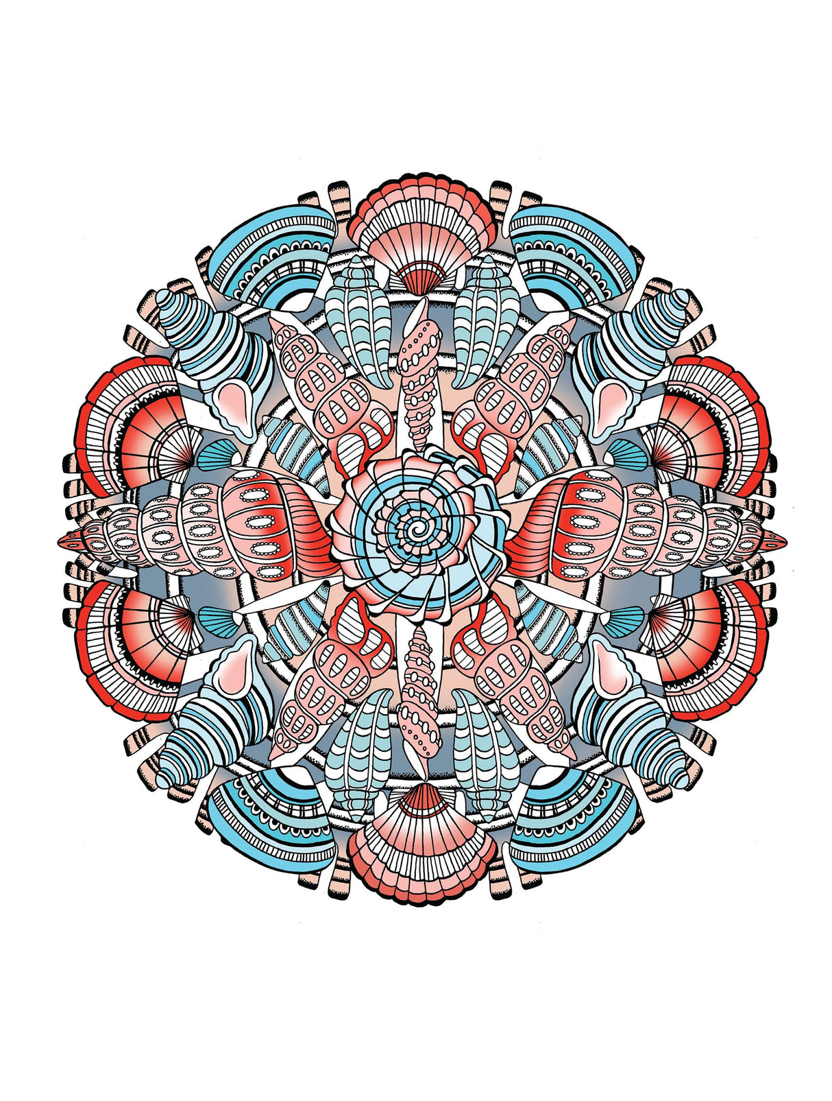 Creative Haven Stunning Sea Life Mandalas Coloring Book