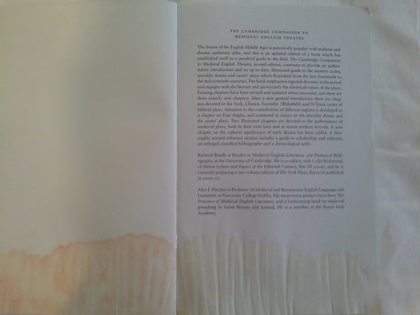 The Cambridge Companion to Medieval English Theatre (Cambridge Companions to Literature) - Retail Maharaj