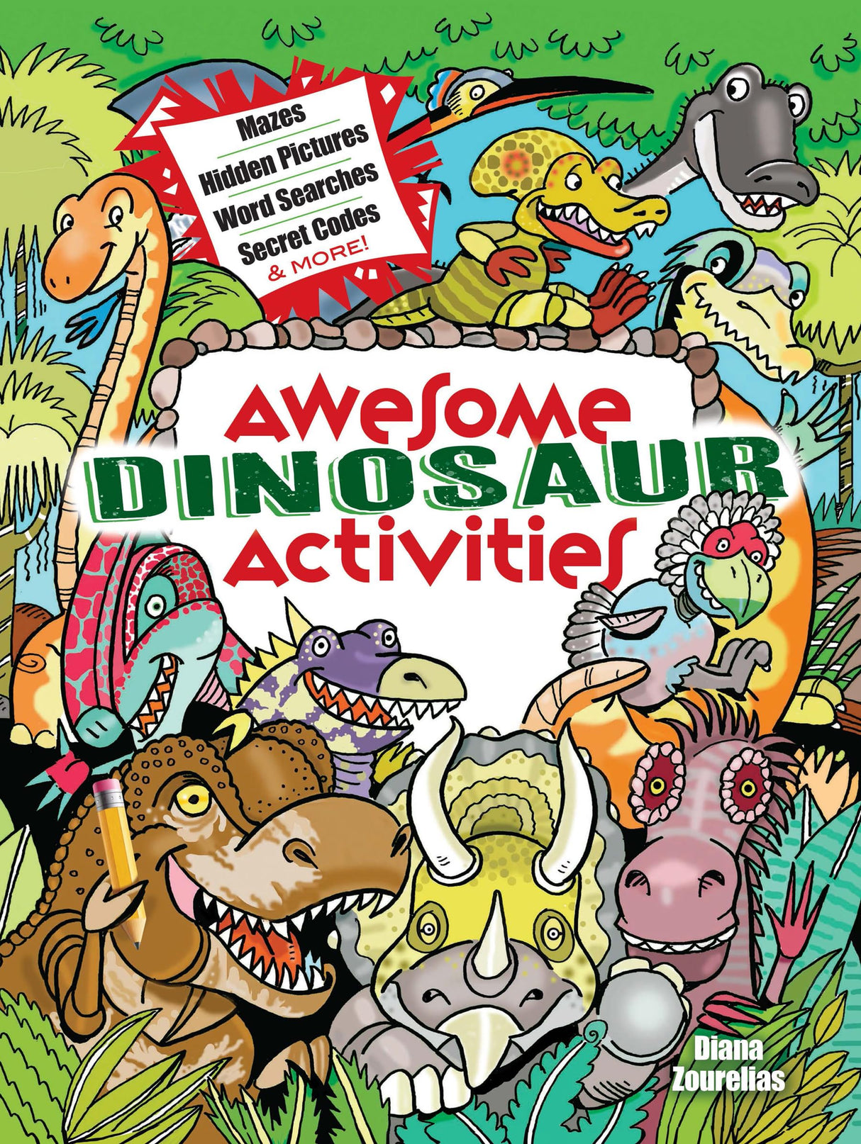 Awesome Dinosaur Activities for Kids: Mazes, Hidden Pictures, Word Searches, Secret Codes, Spot the Differences, and More!: Russian-English (Dover Kids Activity Books: Dinosaurs)