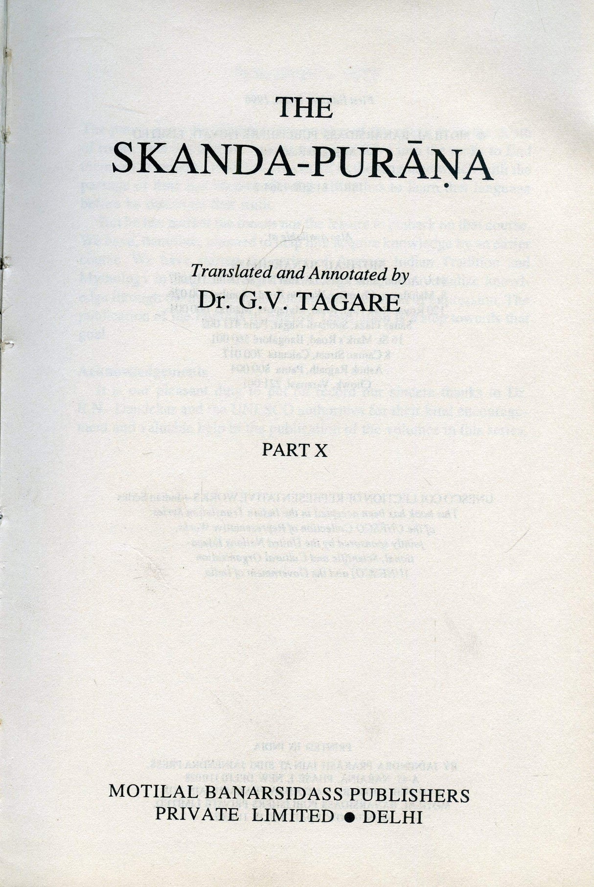Skanda Purana - Part 10: Ancient Indian Tradition and Mythology - Vol. 58: v.58, Pt. 10 (Ancient Indian Tradition and Mythology, v.58, Pt. 10) - Retail Maharaj