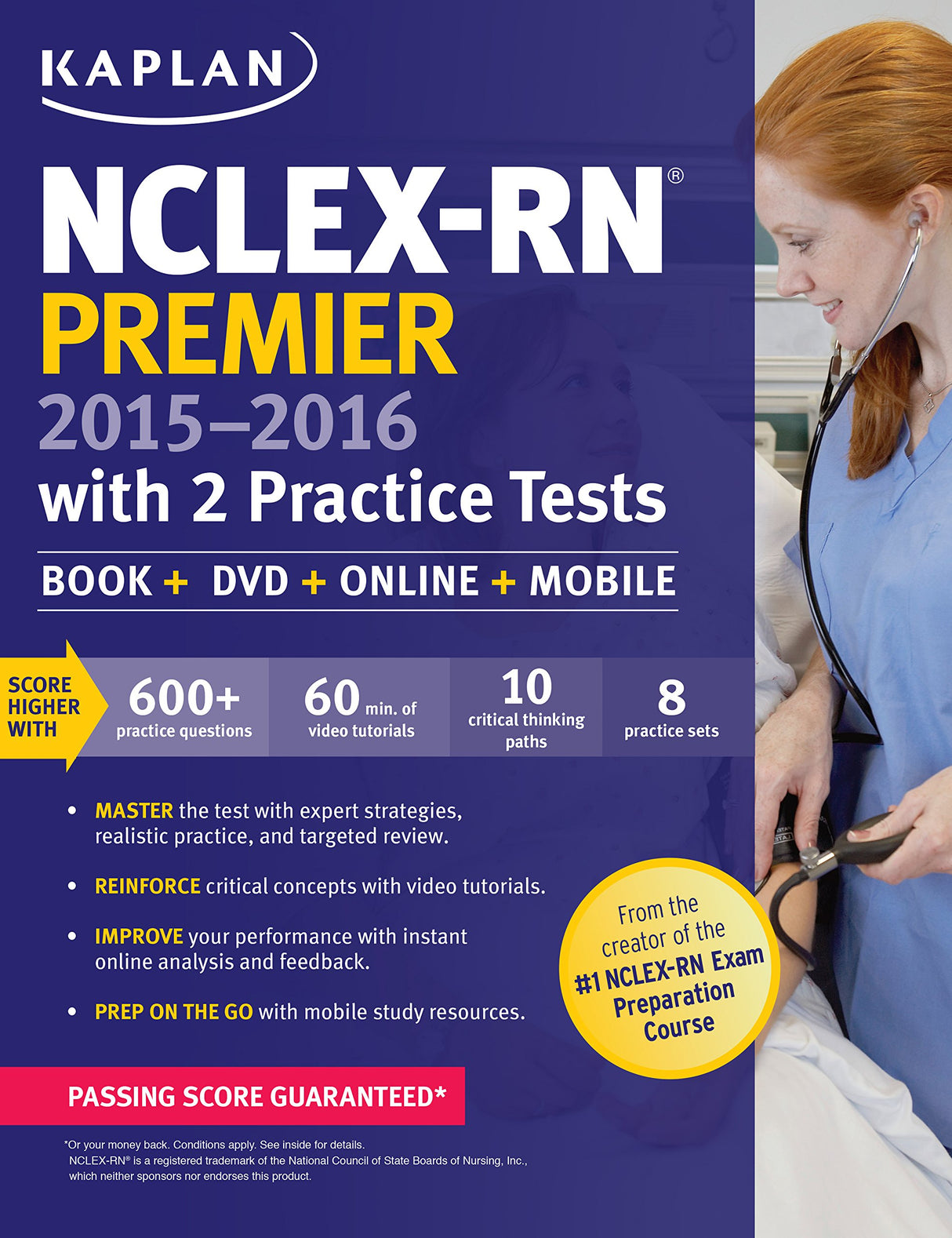 NCLEX-RN PREMIER 2015-2016 WITH 2 PRACTICE TESTS WITH DVD-ROM
