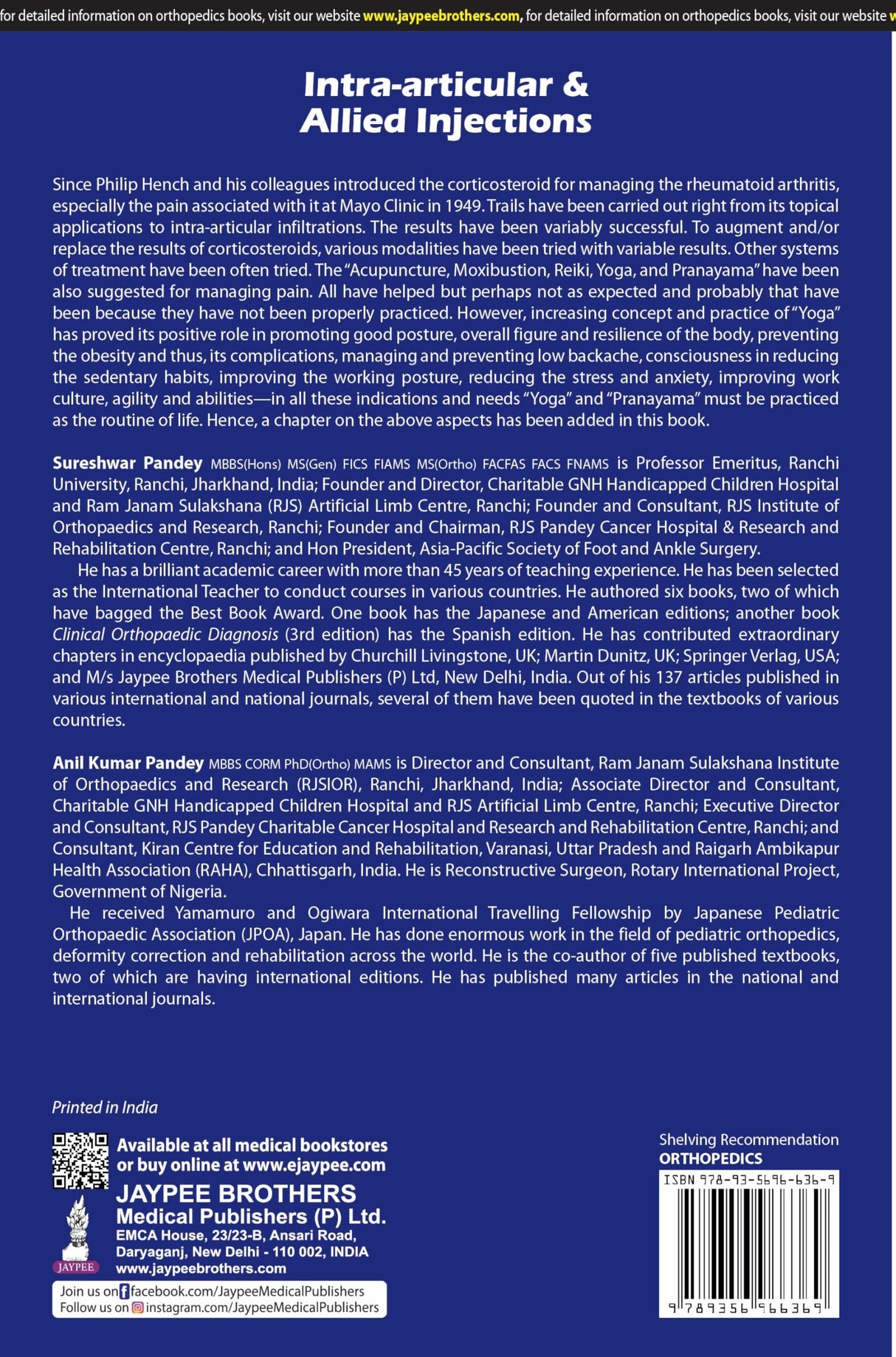 INTRA-ARTICULAR & ALLIED INJECTIONS