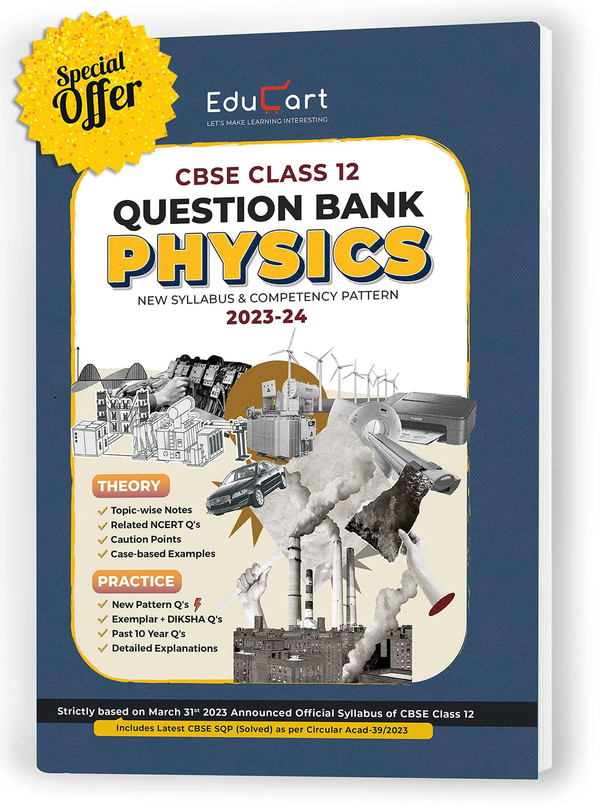 Educart CBSE PHYSICS Chapterwise Question Bank Class 12 (with Solved Papers) for 2023-2024 - Retail Maharaj