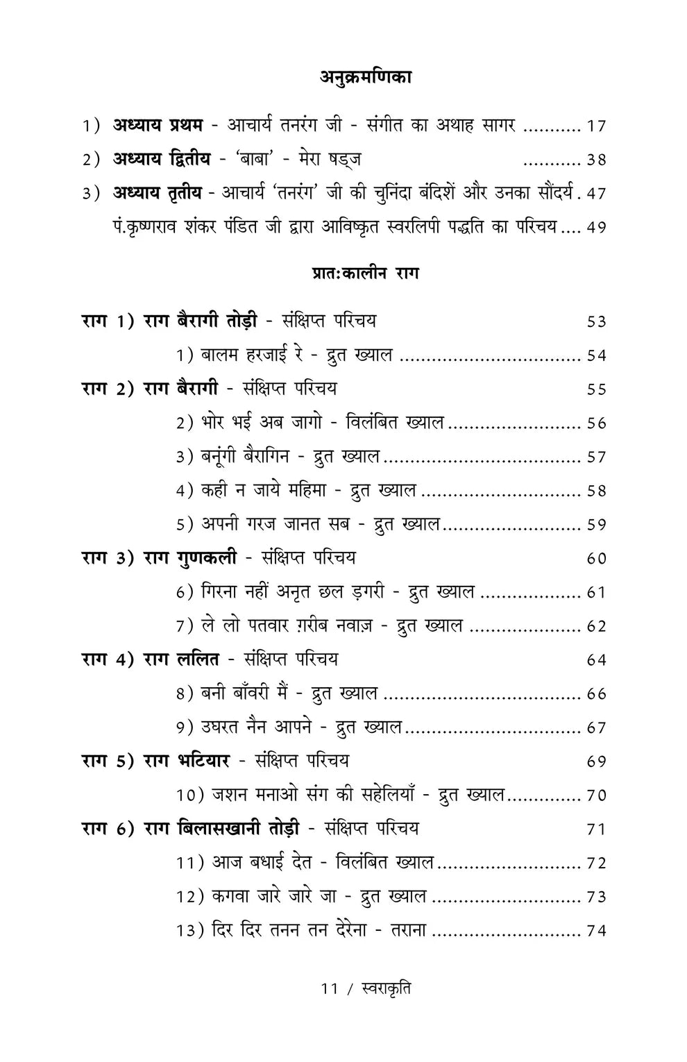 Swarakruti ('Tanrang' - Bandish Notations) - Retail Maharaj