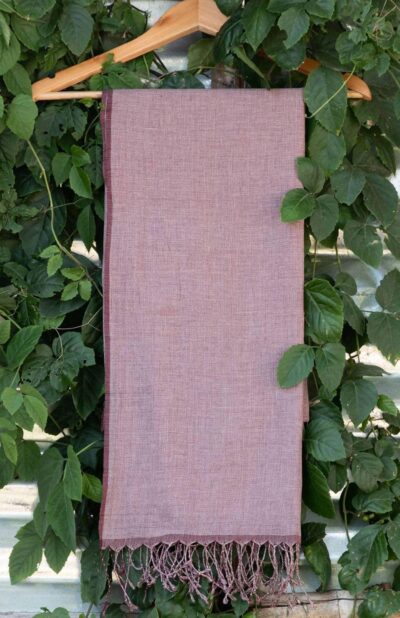 Handwoven Maroon White Checks Houndstooth Cotton Scarf - Retail Maharaj