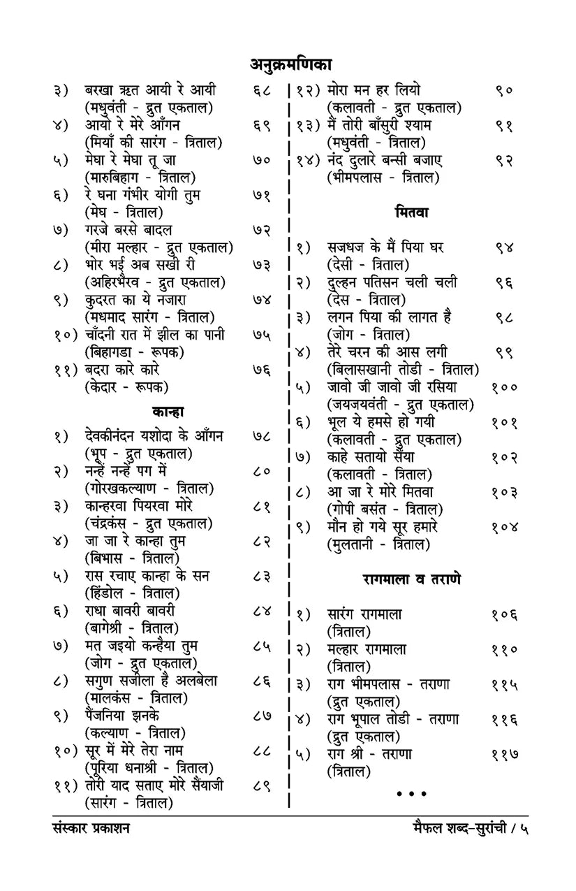 Maifal Shabda Suranchi (Bandish Notations) - Retail Maharaj