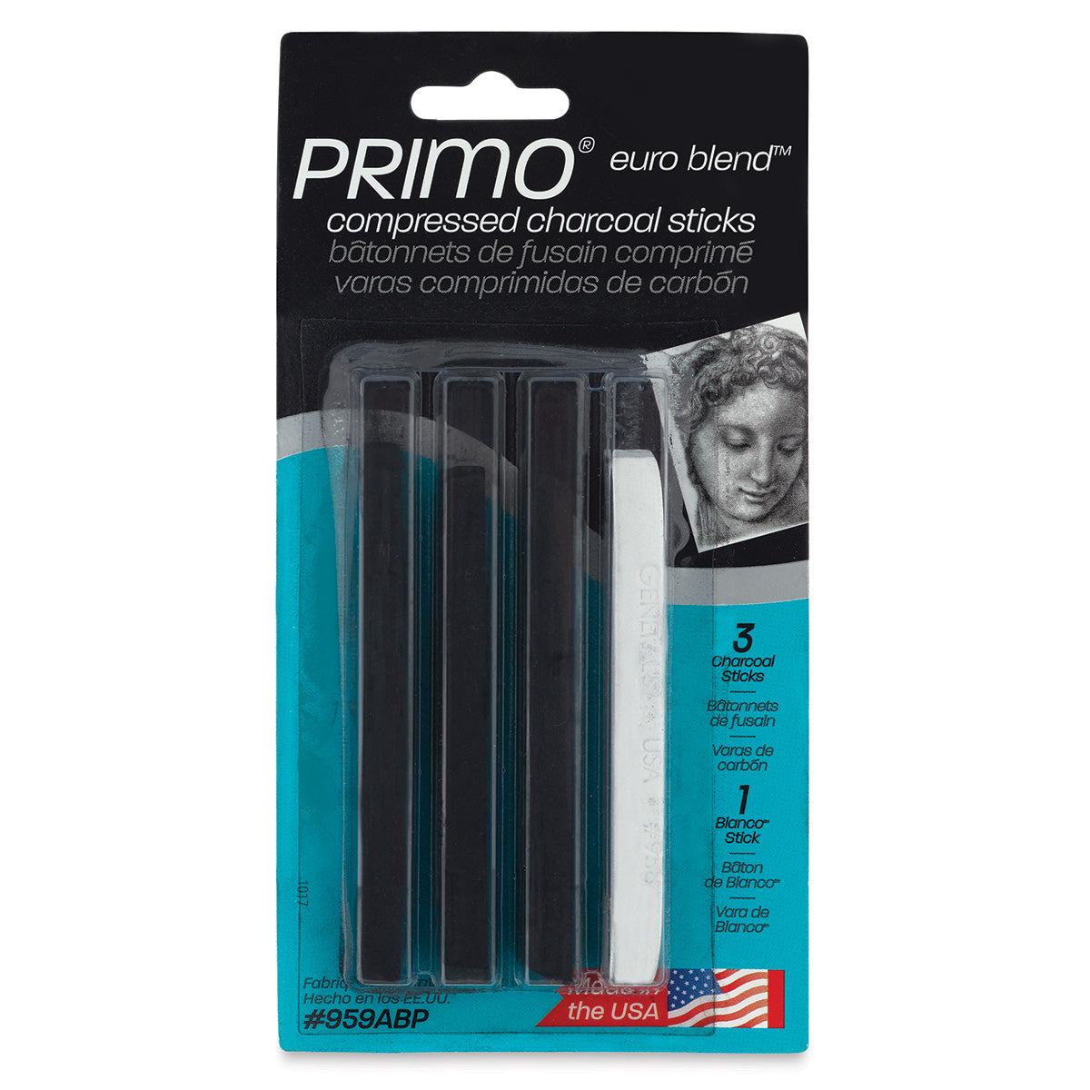 General’s Primo Euro Blend Compressed Charcoal Sticks
