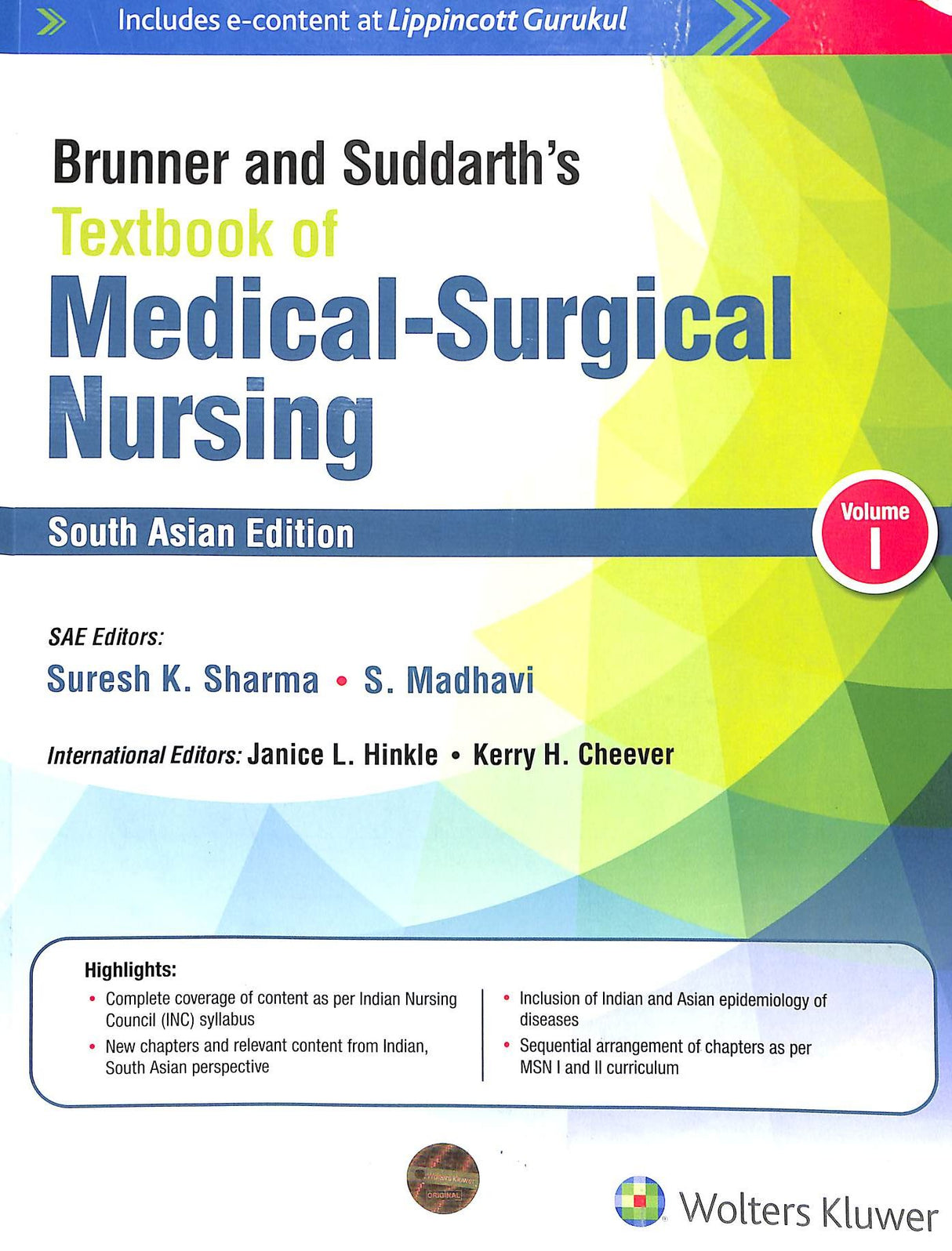 Brunner & Suddarth's Textbook Of Medical Surgical Nursing Set Of 2 Vols South Asian Edition - Retail Maharaj