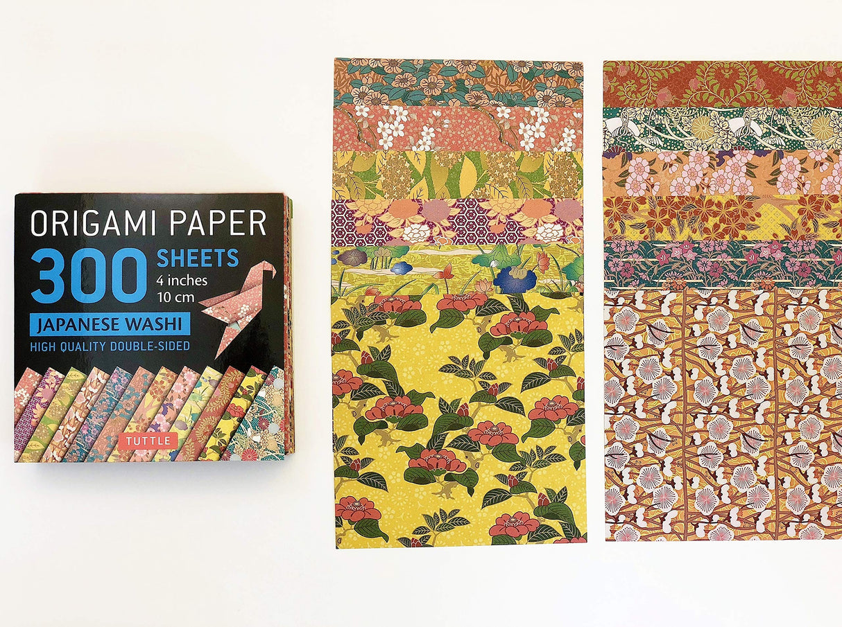 Origami Paper 300 Sheets Japanese Washi Patterns 4" (10 CM): Tuttle Origami Paper: High-Quality Origami Sheets Printed with 12 Different Designs - Retail Maharaj