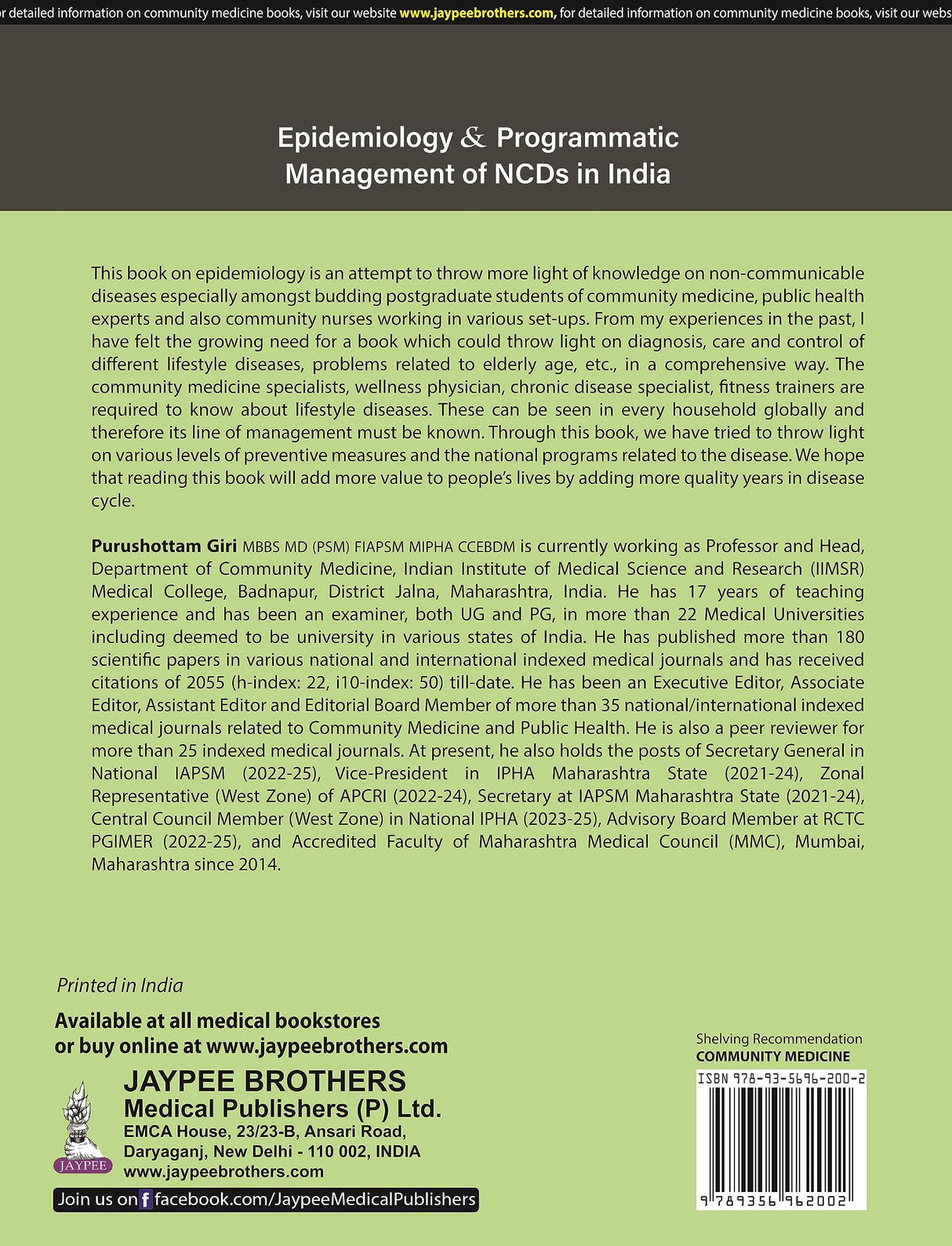 EPIDEMIOLOGY & PROGRAMMATIC MANAGEMENT OF NCDS IN INDIA