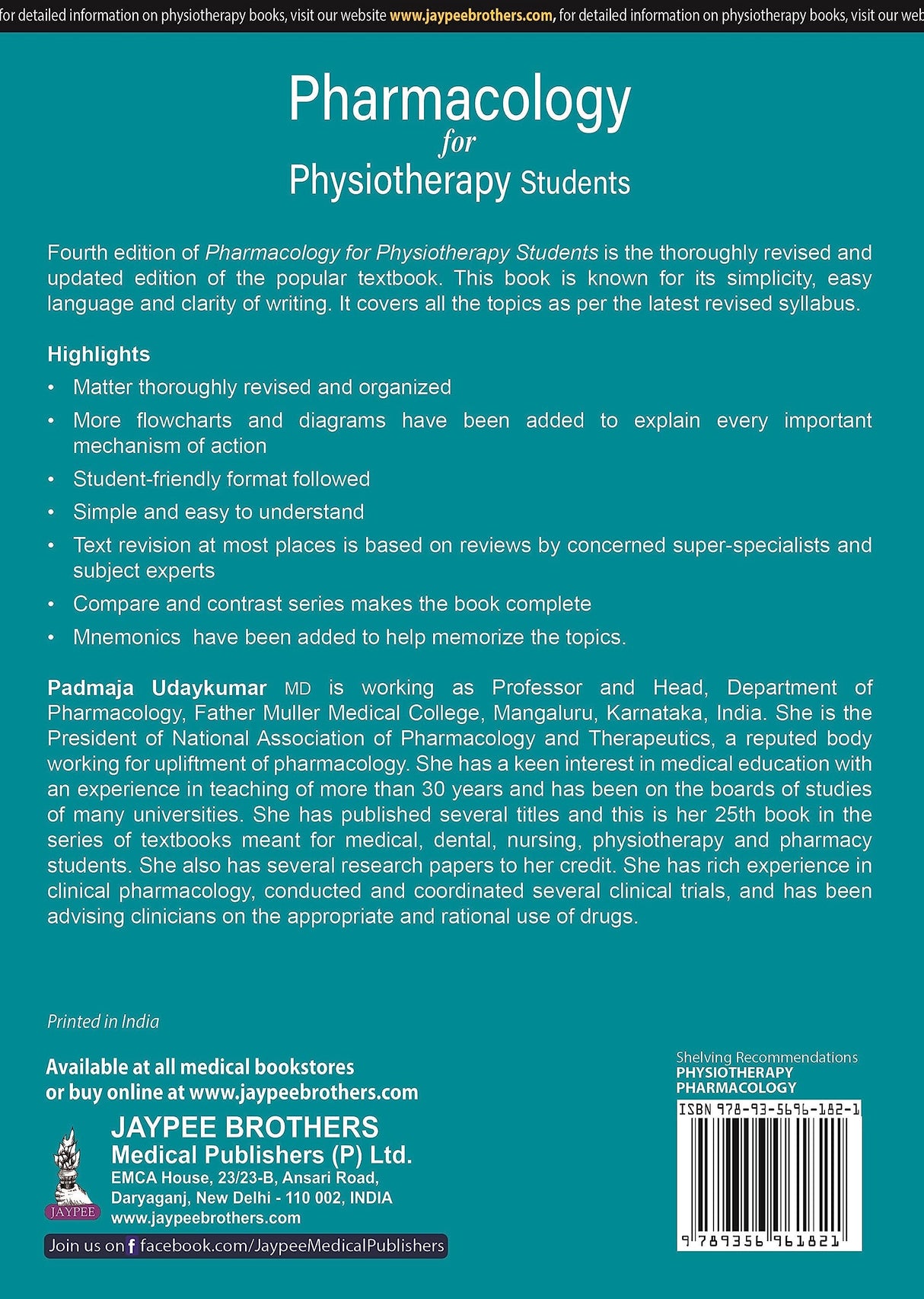 PHARMACOLOGY FOR PHYSIOTHERAPY STUDENTS