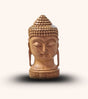 Handcrafted Wooden Buddha Head – Tripura Tribal Art Sculpture | 6-Inch Meditation Decor & Gift | Natural Wood Carving by Indigenous Artisans - Retail Maharaj