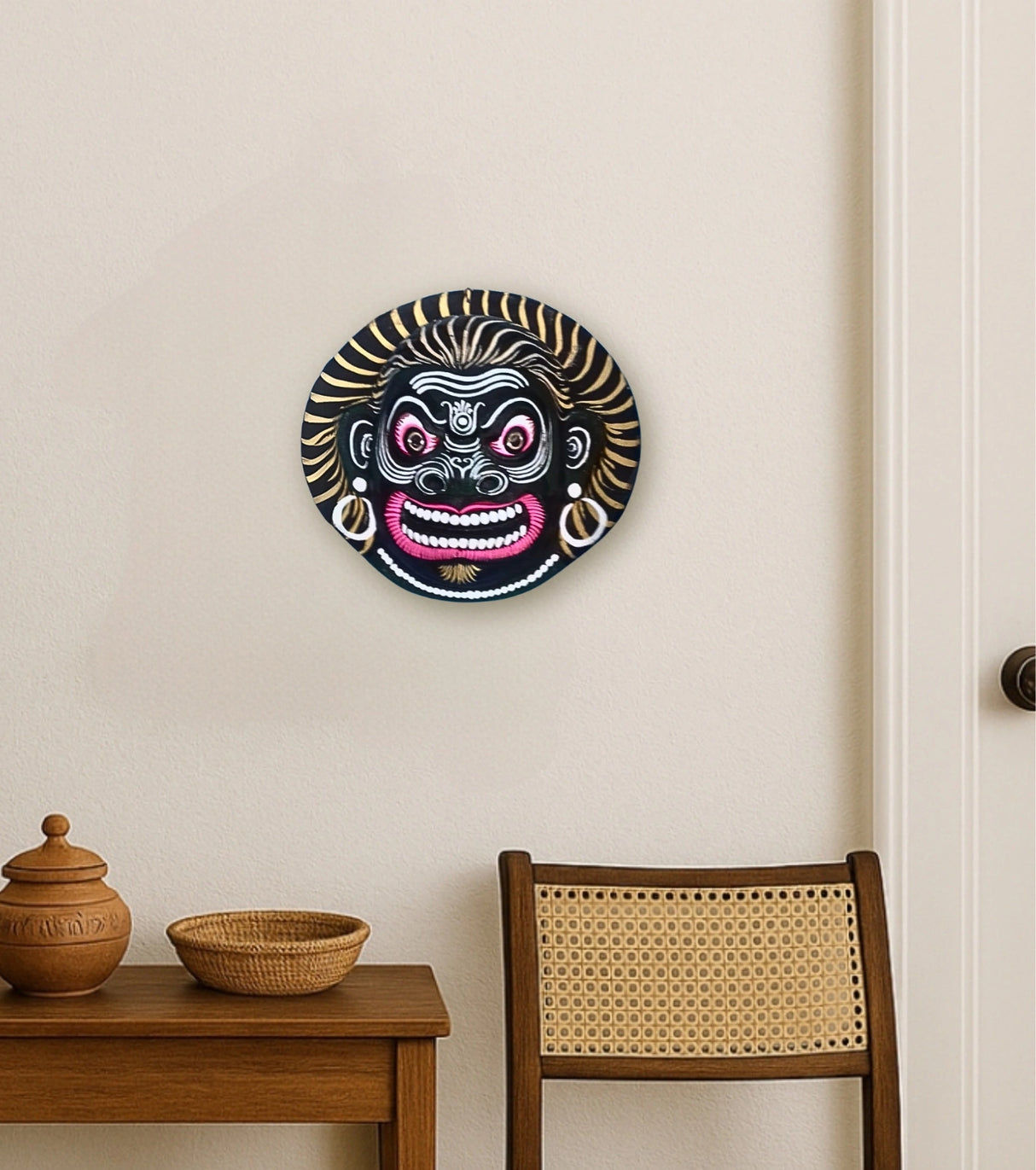 Purulia Chhau Mask – Bhairav Avatar | Handcrafted Lord Shiva Tribal Wall Art from Bengal - Retail Maharaj