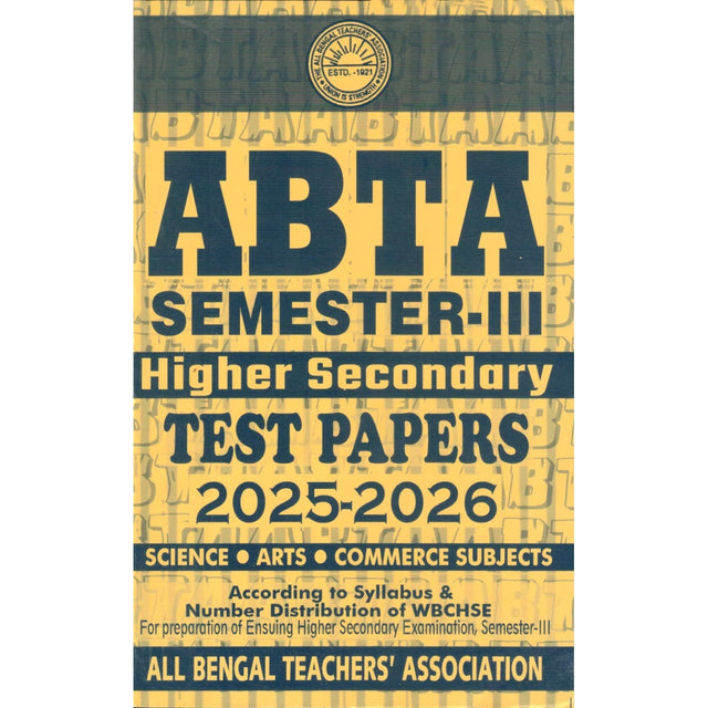 ABTA Higher Secondary TEST PAPERS Class 12 Semester-3 | 2025-26 - Retail Maharaj