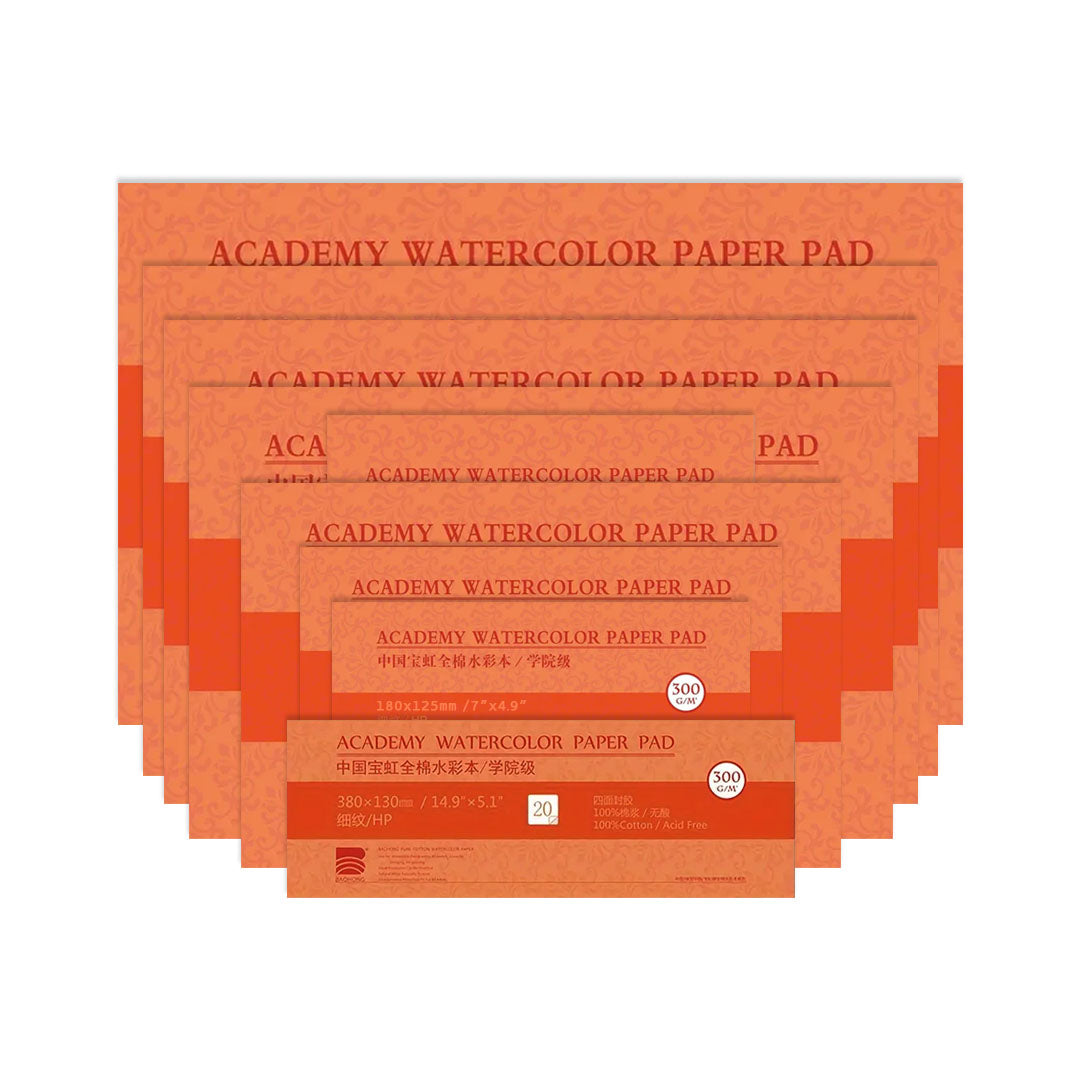 Baohong Academy Hot Pressed Watercolour Paper Block 300 GSM 100 Percent Cotton