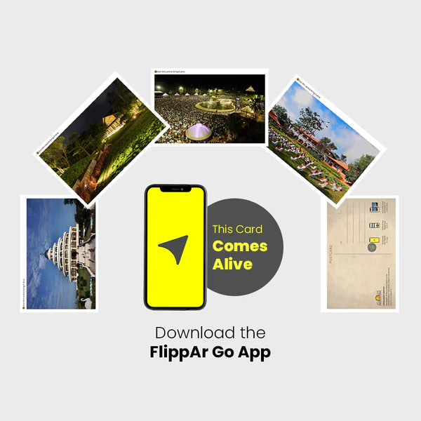 Augmented Reality Post Cards (Set of Five) – Experience the Art of Living Ashram in AR - Retail Maharaj