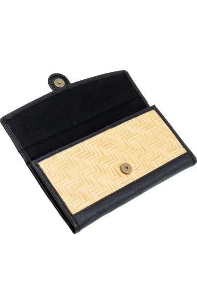 Leather Ladies Purse with Bamboo Work - Retail Maharaj