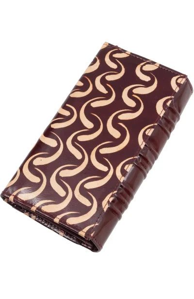Shantiniketan Leather Ladies Wallet with Batik Design - Retail Maharaj