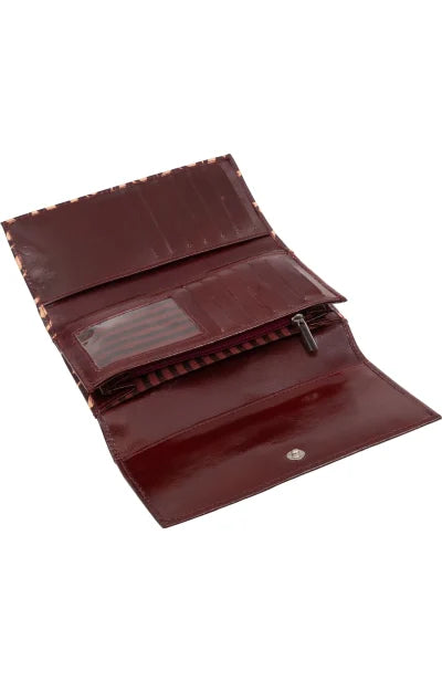 Shantiniketan Leather Ladies Wallet with Batik Design - Retail Maharaj