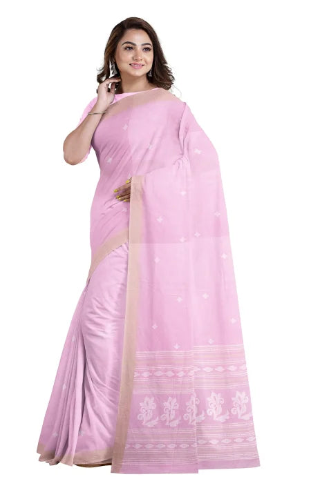 Tangail Cotton Saree – Baby Pink - Retail Maharaj