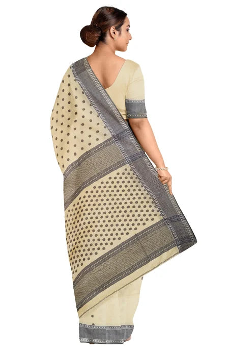 Tangail Cotton Saree – Beige - Retail Maharaj