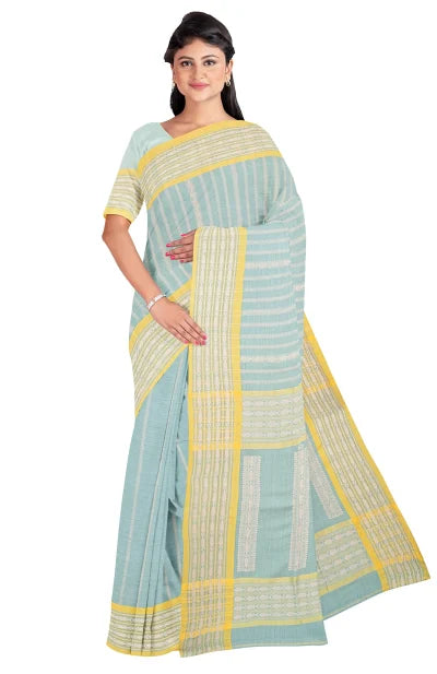 Tangail Mercerized Cotton Saree – Sea Green - Retail Maharaj
