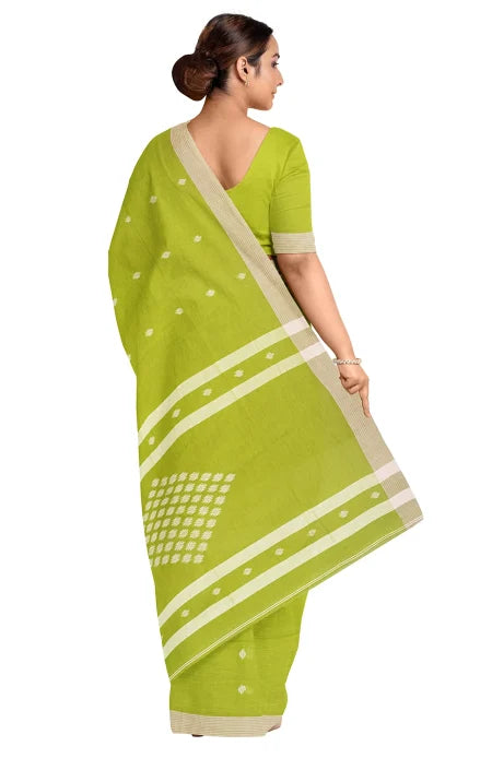 Tangail Cotton Saree – Green - Retail Maharaj