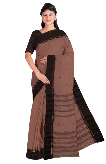 Begumpuri Cotton Saree – Brown - Retail Maharaj