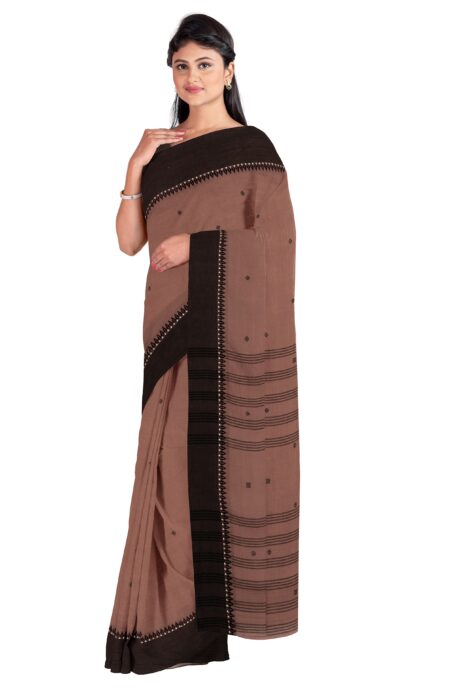 Begumpuri Cotton Saree – Brown - Retail Maharaj
