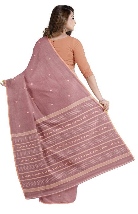 Tangail Cotton Saree – Peach - Retail Maharaj