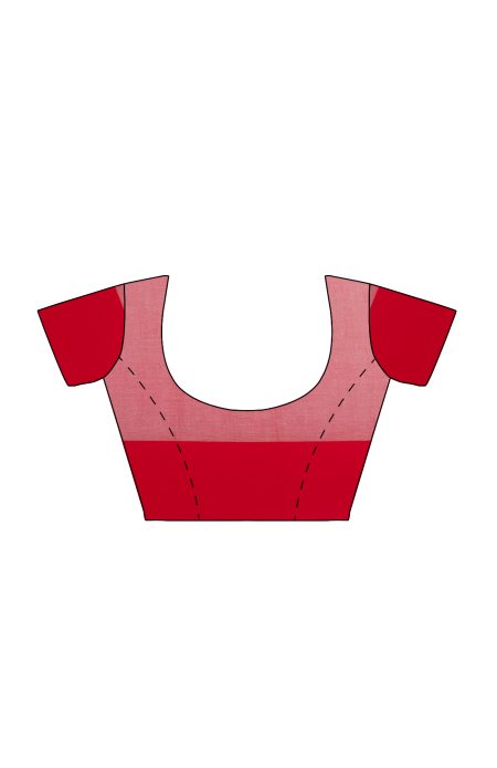 Tangail Cotton Saree – White and Red - Retail Maharaj