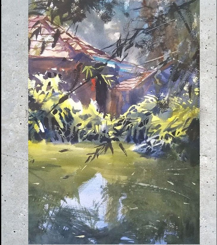 Banglar Doba – A4 Watercolor Painting by Ranjan Kurmi - Retail Maharaj