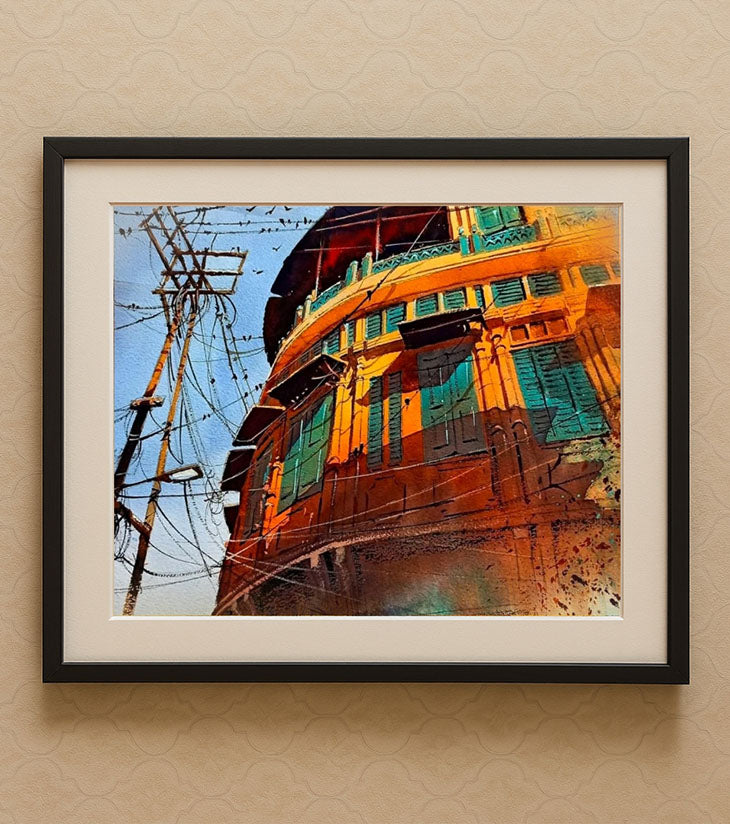 Kolkata Vibes – A3 Watercolor Painting by Ranjan Kurmi | Urban Kolkata Art - Retail Maharaj