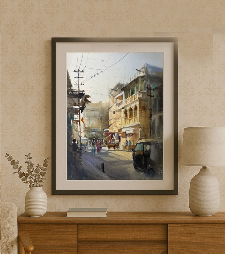 Banglar Janopad – A3 Watercolor Painting by Ranjan Kurmi - Retail Maharaj