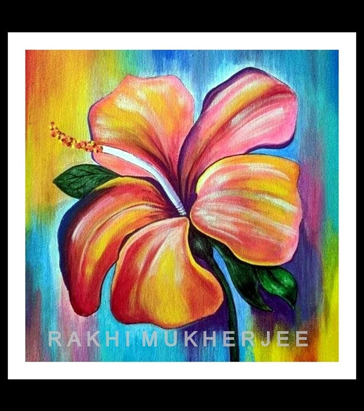 “Radiant Bloom” – Handcrafted Acrylic Painting by Rakhi Mukherjee - Retail Maharaj