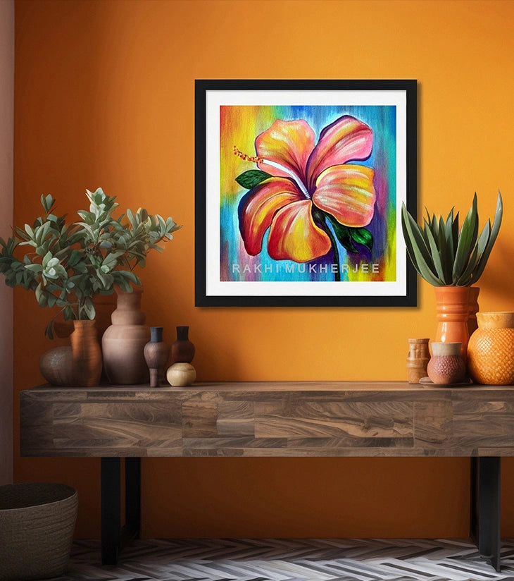 “Radiant Bloom” – Handcrafted Acrylic Painting by Rakhi Mukherjee - Retail Maharaj