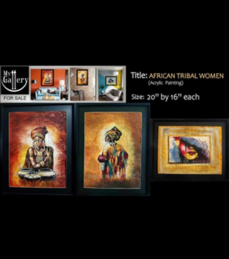 African Tribal Women (Set of 3) by Rakhi Mukherjee - Retail Maharaj