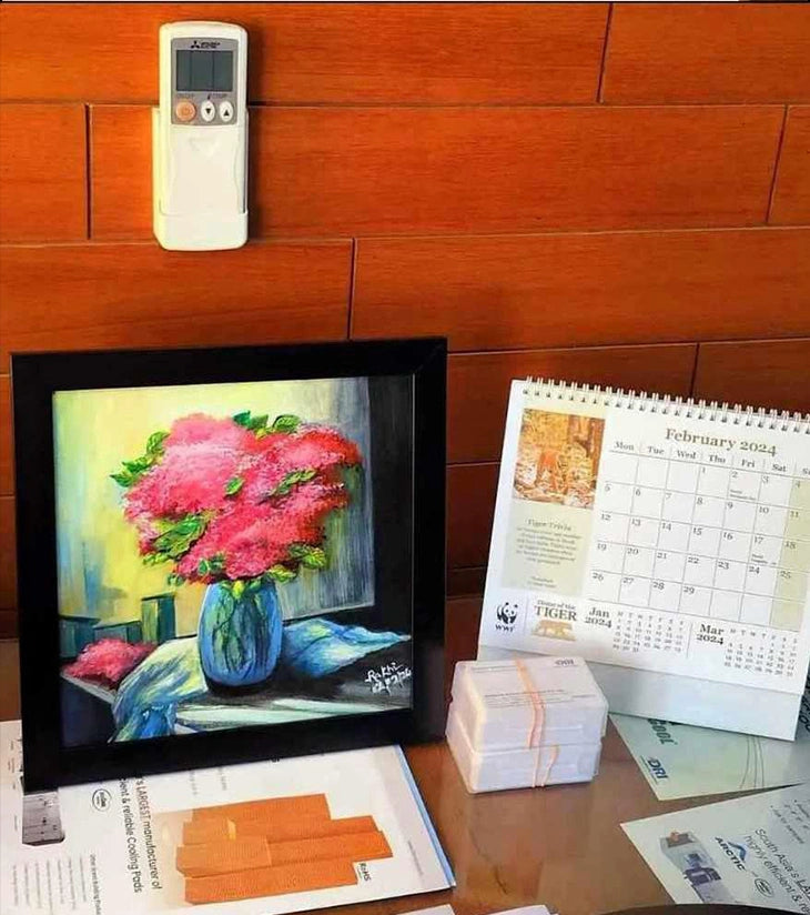 “Blush Bloom” – Handcrafted Acrylic Painting by Rakhi Mukherjee - Retail Maharaj