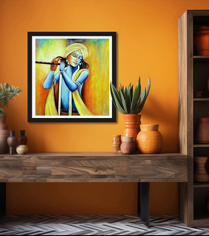 Melody Divine – Krishna Acrylic Painting by Rakhi Mukherjee - Retail Maharaj