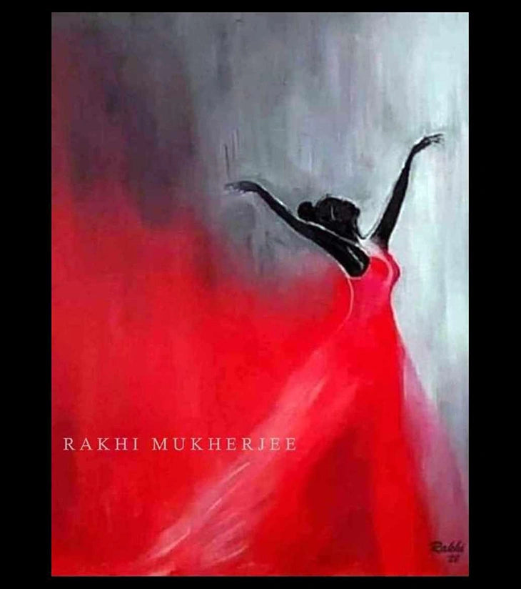 Red Reverie – Mixed Media Painting by Rakhi Mukherjee - Retail Maharaj