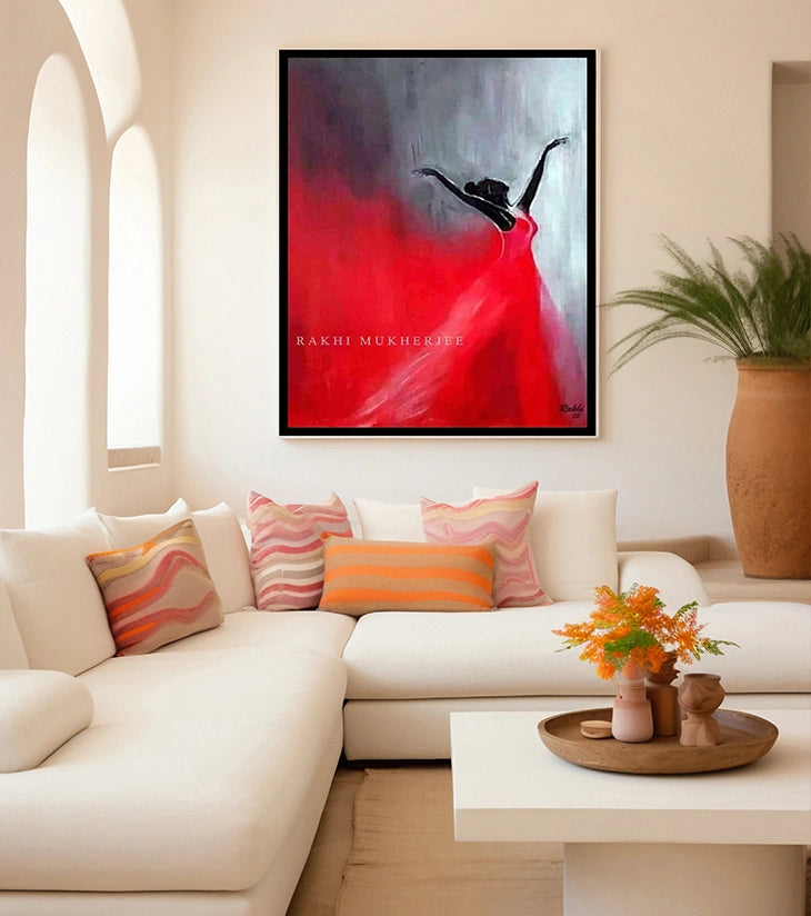 Red Reverie – Mixed Media Painting by Rakhi Mukherjee - Retail Maharaj