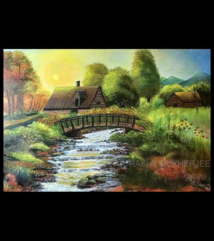 Whispers of the Hills – Handcrafted Knife Painting on Canvas - Retail Maharaj