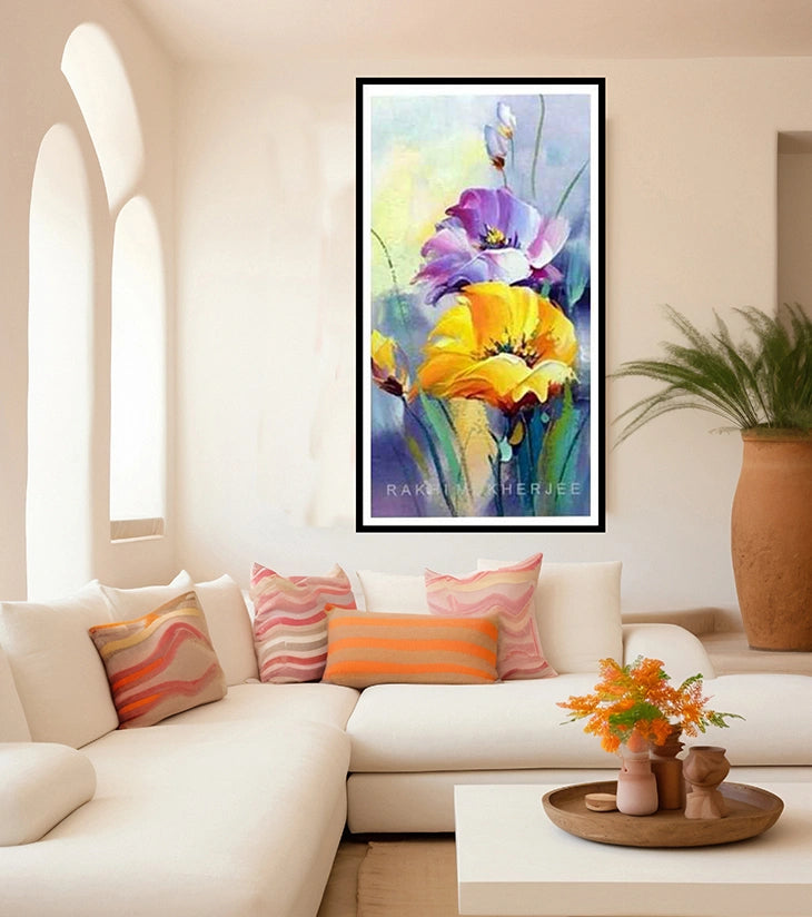 Floral Whispers – Handcrafted Acrylic Painting on Canvas - Retail Maharaj