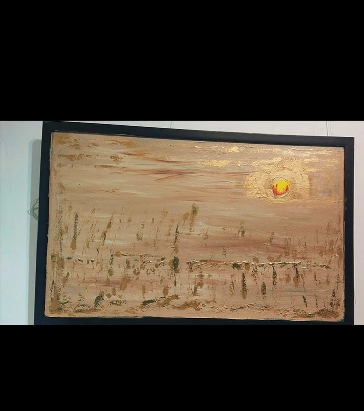 Sunshine – Minimalist Textured Landscape by Samhita Bhowmik - Retail Maharaj