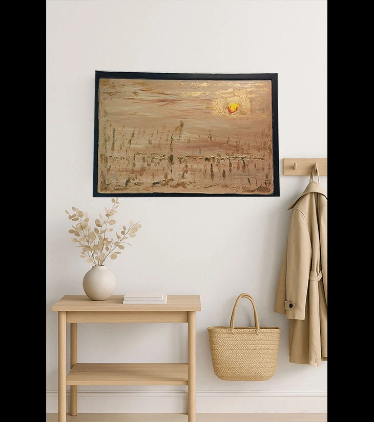 Sunshine – Minimalist Textured Landscape by Samhita Bhowmik - Retail Maharaj